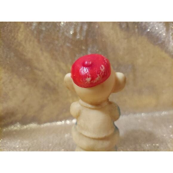 Vintage 50s 60s Small Rubber Monkey Toy Figure Red White Blue Animal No Squeak - Picture 8 of 16